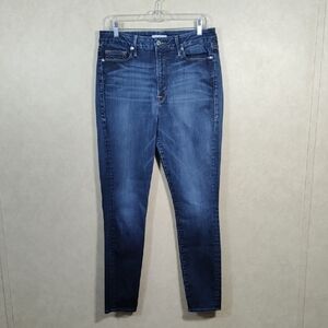 09139 Good American Good Waist tapered leg jeans 12 / 31 EUC